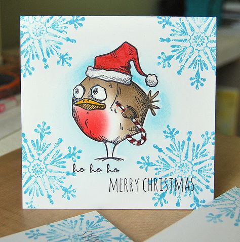 Christmas Made Easy Part 2... Crazy Birds Christmas Cards, Tim Holtz Crazy Birds Stamps, Tim Holtz Crazy Birds Cards, Winter Karten, Tim Holtz Crazy Birds, Crazy Birds, Tim Holtz Stamps, Tim Holtz Cards, Crazy Bird