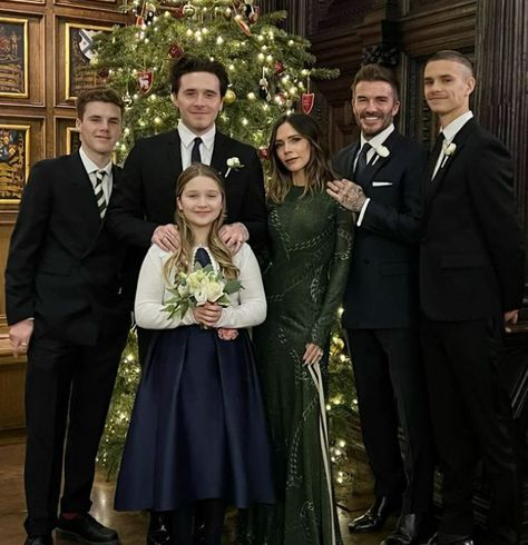 Victoria Beckham and her family rally after son's SHOCK split | HELLO! The Beckham Family, Romeo Beckham, Victoria And David, Nicola Peltz, Nicolas Peltz, David And Victoria Beckham, Brooklyn Beckham, Green Gown, Liv Tyler