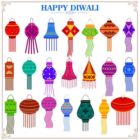 Colorful Kandil for Diwali decoration. Easy to edit vector illustration of color #Sponsored , #Sponsored, #Paid, #Diwali, #Colorful, #illustration, #decoration Kandil Drawing, Kandil For Diwali, Lamp Craft, Diwali Greeting, Diwali Greeting Cards, Decoration Illustration, Craft From Waste Material, Decoration Lamp, Waste Material