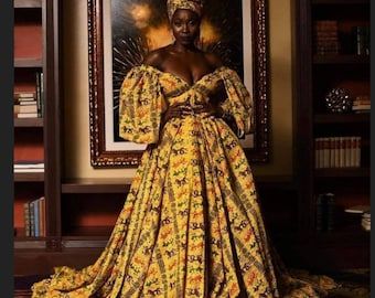 One stop shop for unique clothings & braided wigs. by Gochiafrica African Prom Dresses Ankara, African Print Wedding Dress, Ankara Prom Dress, African Gowns, Ankara Maxi Dress, Dress Ankara, Style Africain, African Prom Dresses, African Maxi Dresses