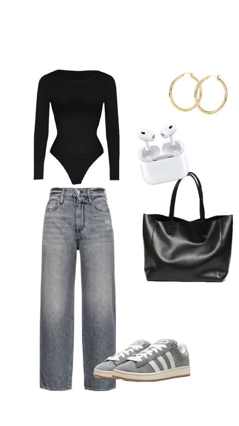 Outfit Jean Noir, Body Noir, Outfits Ideas, Jean Outfits, Quick Saves, Denim Outfits