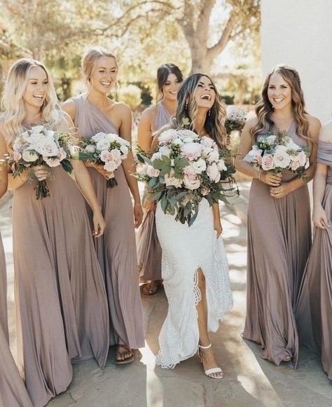 Bridesmaids in light brown color pallete - light brown bridesmaid dress Mauve Bridesmaid Dresses, Mauve Bridesmaid, Mauve Bridesmaid Dress, Dressing Table Ideas, Bridesmaid Dresses Uk, Dusty Rose Bridesmaid Dresses, Mauve Wedding, Rose Bridesmaid Dresses, Tulle Bridesmaid Dress