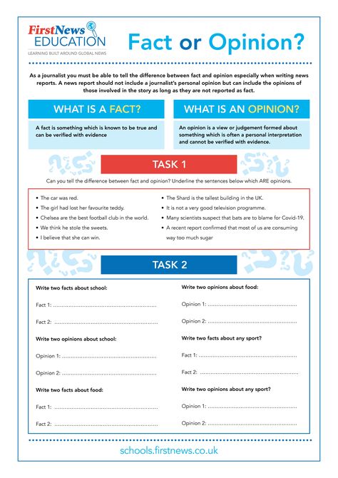 Fact Or Opinion Worksheet, Journalistic Writing, Fact And Opinion Worksheet, Fact Or Opinion, School Journal, Social Studies Projects, Life Skills Class, Basic English Sentences, English Ideas