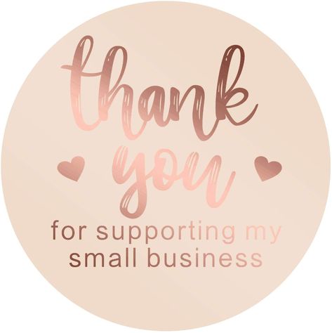 Business Labels, My Small Business, Foil, Small Business, Thank You, Gold, Pink