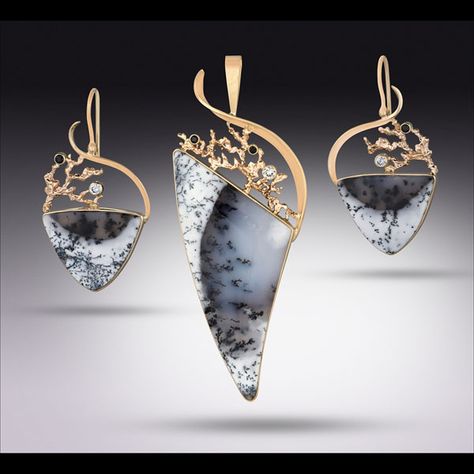 Dendritic Agate Jewelry, Urban Jewelry, Soldering Jewelry, Jewellery Sketches, Dendritic Agate, Brighton Jewelry, Classy Jewelry, Gems Jewelry, Enamel Jewelry