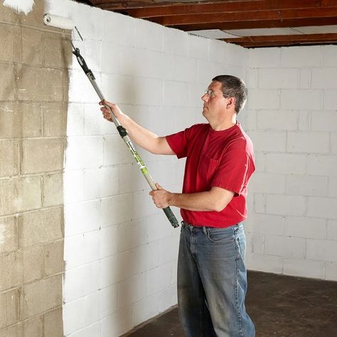 Seal Wallpaper, Framing Basement Walls, Concrete Basement Walls, Finishing Basement Walls, Industrial Basement, Diy Basement, Waterproofing Basement, Basement Makeover, Basement Ceiling