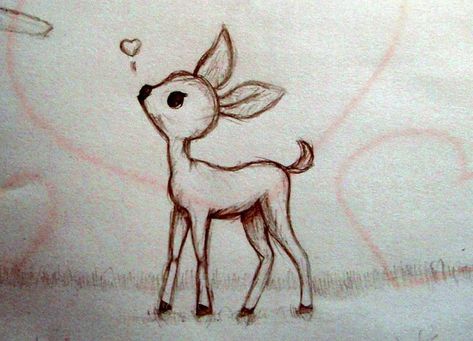 cute deer by ~Seara96 on deviantART | Cartoon Cool | Pinterest Deer Drawing Easy, Deer Sketch, Deer Cartoon, Deer Drawing, Baby Animal Drawings, Animal Sketches, Baby Deer, Cute Animal Drawings, Kawaii Drawings