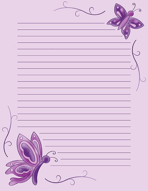 Free printable purple butterfly stationery in JPG and PDF formats. The stationery is available in lined and unlined versions. Download it at https://museprintables.com/download/stationery/purple-butterfly/ Free Printable Stationery Paper Design, Stationary Printable Free, Notebook Paper Printable, Purple Notes, Free Printable Stationery Paper, Stationary Printable, Printable Lined Paper, Purple Paper, Writing Paper Printable Stationery