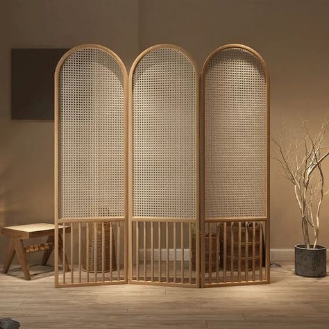 🌿 Partition Screens: Creating Stylish & Functional Spaces 🌿 Partition screens are more than just room dividers — they offer a unique way to bring texture, style, and flexibility to any space. Introducing our Arched Shape Rattan Solid Wood Screen, a perfect mix of natural elegance and craftsmanship. With its arched design and handcrafted rattan detail, making it a versatile décor piece that elevates your space with a touch of organic beauty. Tap 👆 to support us and join our community 👥 for e... Rattan Divider, Arched Design, Living Room Divider, Partition Screen, Wood Screens, Room Dividers, Organic Beauty, Decorative Pieces, Divider