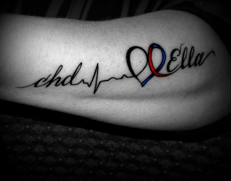 My Tribute Tattoo to my Heart Warrior Ella, for my 40th B-day.. Love it, on the side of my arm! Chd Tattoo Ideas, Chd Tattoo, Kendall Tattoo, Hero Tattoo, Heart Tattoo Wrist, Heart Warrior, Tribute Tattoos, Heartbeat Tattoo, Warrior Tattoos