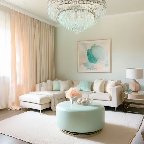 Create a peaceful and inviting living room with soft pastel tones and natural greenery! This cozy setup features a mint green sofa, blush pink pillows, and hanging planters, blending comfort with elegance. Perfect for a modern, airy aesthetic. Tap for more pastel decor ideas! Blush Pink Pillows, Pastel Living Room Decor, Mint Green Sofa, Cozy Setup, Pastel Living Room, Elegant Vibes, Airy Aesthetic, Inviting Living Room, Pastel Decor