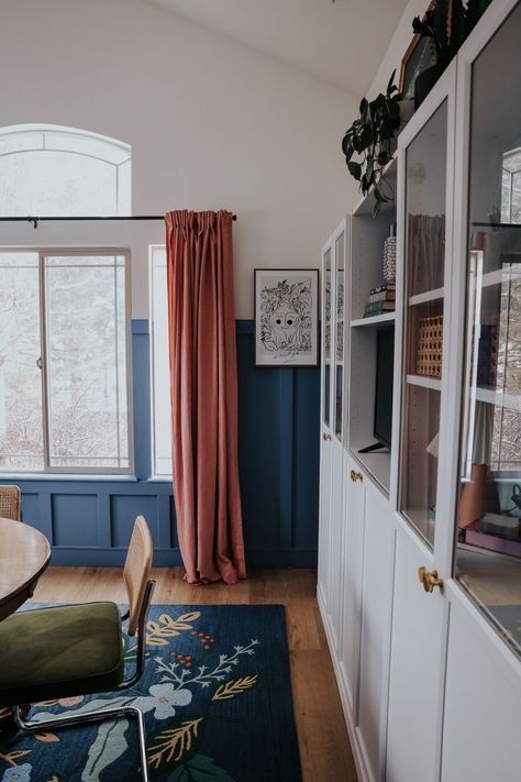 Colorful Craftsman, Space Saving Ideas For Home, Craftsman Interiors, Blue Nova, Bold Paint Colors, Nesting With Grace, Ikea Bookcase, Always Evolving, Eclectic Cottage