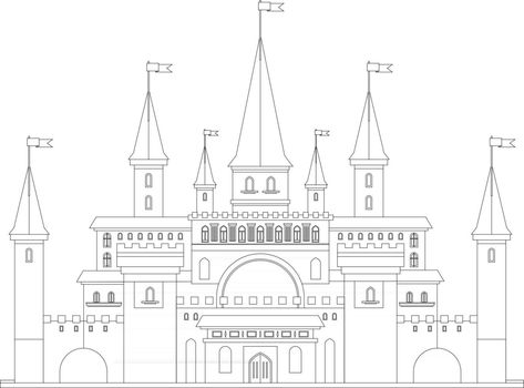 Castle Outline, Minecraft Castle, Outline Drawings, The Castle, Coloring Page, Vector Art, Minecraft, Vector Free, Coloring Pages