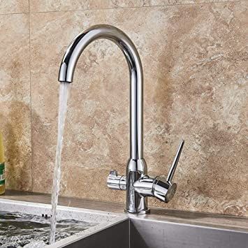 Gougeltd taps kitchen faucets Dual Handle Deck Mounted Mixer Tap 360 Degree rotation Water Purification Feature Crane Green Flower Pots, Commercial Kitchen Faucet, Filtered Water Faucet, Kitchen Water, Cleaning Faucets, Pull Out Kitchen Faucet, Rectangular Planters, Sink Mixer Taps, Water Faucet