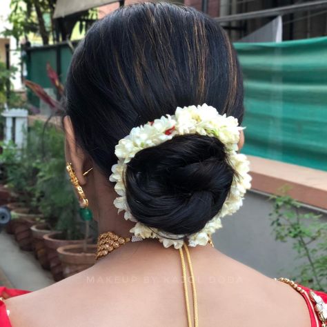 Low Bun With Gajra, Bun With Gajra, Lisa Hair, Sleek Hair, Low Bun, Sleek Hairstyles, Hair Art, Bridesmaid Hair, Bun Hairstyles