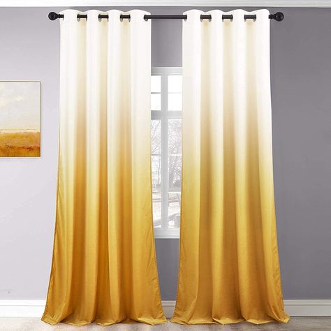 Amazon.com: StangH Ombre Blackout Curtains Gradient Velvet Window Curtain Panels for Farmhouse Bedroom Grommet Thermal Drapes, W50 x L96, Cream White to Navy Blue, 2 Panels : Home & Kitchen Ombre Curtains, Half Price Drapes, Sheer Linen Curtains, Gold Curtains, Linen Curtain, Fresh Color Palette, Curtain Room, Country Curtains, Linen Lights