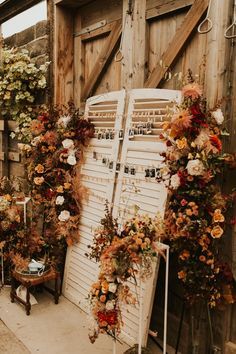 Rustic Wedding Orange, Autumn Wedding Venue Decor, Shutter Wedding Decor, Orange And Green Wedding Decorations, Green Orange Wedding Theme, Rustic Orange Wedding Decor, Green And Orange Wedding Theme, Autumn Wedding Bridesmaids, Autumn Bridesmaid Dresses