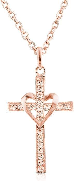 PRICES MAY VARY. Title: JOTW 10k Yellow Gold, Rose Gold and White Gold Heart & Cross Pendant with an 16, 18, 20 and 22 Inch Gold Overlay Figaro Necklace. Product Type: Departments > Women > Jewelry > Necklaces > Pendant Necklaces Cross Necklace Rosegold, Rose Gold Cross Necklace, Christmas Gifts For Christian Women, Wwjd Necklace, Pink Wallpaper Hello Kitty, Figaro Necklace, Gifts Wrapping, Cross Necklaces, Storybook Art