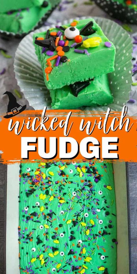 Vampire Fudge Recipe, Witch Themed Desserts, Easy Halloween Fudge, Witch Treats Halloween, Homemade Halloween Treats Desserts, Vampire Fudge, Halloween Fudge Recipes, Fall Fudge Recipes, Fudge Halloween