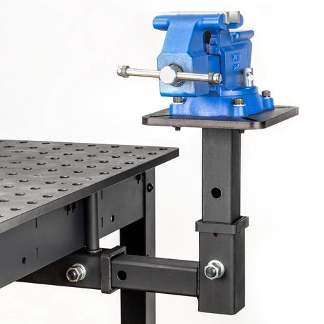 Mount under the Rhino Cart table with flush mount screws (included) to create a firm, stable platform to mount your equipment. Accommodates a three or four-hole mounting base pattern. * TXH8022 is not compatible with TXV5-4-K. * This accessory is designed for Rhino Cart only. Welding Tables, Machining Metal Projects, Welding Shop, Welding Cart, Metal Fabrication Tools, Metal Fab, Metal Bending Tools, Fabrication Tools, Welding And Fabrication