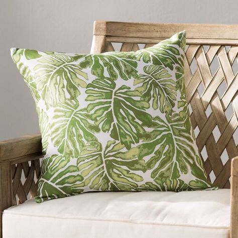 Green Pillows Decorative, Tropical Pillows, Hawaiian Quilt, Palm Leaves Pattern, Tropical Resort, Green Bedroom, Green Throw Pillows, Outdoor Throw Pillow, Large Wall Decor