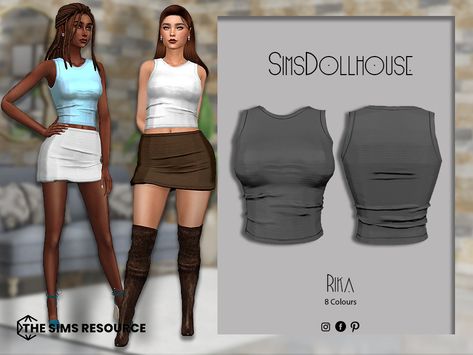 The Sims Resource - Rika Top Pelo Sims, Sims 4 Teen, Sims 4 Toddler, Sims Four, Sims 4 Collections, Sims 4 Mods Clothes, Sims 4 Cas, Sims 4 Game, 4 Dresses