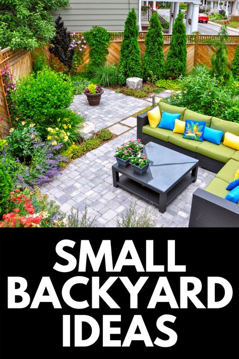 Small No Grass Backyard Ideas, Small Backyard Interlocking Ideas, Small Backyard Decks And Patios, Yardzen Small Backyard, Small Backyard Ideas No Grass Spaces, No Grass Small Backyard Ideas, Small Grassless Backyard Ideas, Small Backyard Garden Design Layout, Small Suburban Backyard