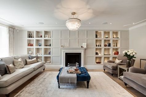 Luxury Chelsea Home | Tessuto Interiors Salon Art Deco, Living Room Panelling, London Living Room, Ceo Office, Traditional Living, Traditional Living Room, Fireplace Design, A Living Room, Front Room