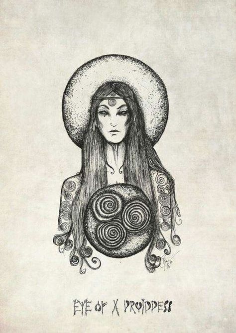 Danu….Celtic (Irish) Goddess, the mother of The Dagda the All father, Creation Goddess, and Mother of the Tuatha de Danaan. Aspect of the Morrigan or Triple Goddess. Considered to have been an early form of Anu, the Universal Mother. Patroness of wizards. Symbolizes rivers, water, wells, prosperity, magick, and wisdom. Tuatha de Danaan literally means Children or Clan of Danu. The Tuatha de Danaan are the Fae folk of Ireland. Celtic Goddesses, Celtic Paganism, Celtic Deities, Irish Goddess, Celtic Myth, Symbole Viking, The Morrigan, Celtic Pagan, Celtic Gods