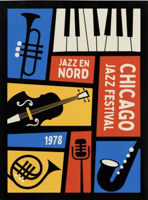 Chicago Jazz, Sports Logo Inspiration, Music Flyer, Jazz Poster, Mid Century Illustration, Jazz Art, Josephine Baker, Music Illustration, Grant Park