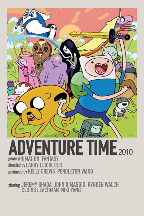 Adventure Time Show Poster, Adventure Time Minimalist Poster, Indie Posters For Wall, Cartoon Shows To Watch, Adventure Time Movie, Adventure Time Poster, Adventure Poster, Show Posters, Jeremy Shada