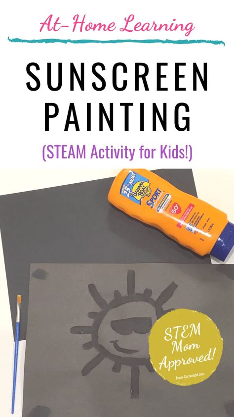 Sunscreen Painting, Stem Activities Preschool, Summer Stem, Preschool Stem, Summer Science, Summer Camp Activities, Summer Preschool, Stem Challenge, Stem Activity