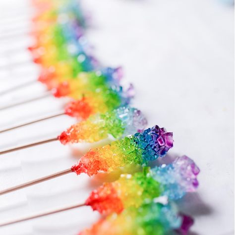 Rock Candy Sticks, Rainbow Desserts, South Lebanon, Rainbow Ice Cream, Slumber Party Games, Rainbow Pictures, Frozen Birthday Cake, Fabulous Cakes, Rainbow Rocks