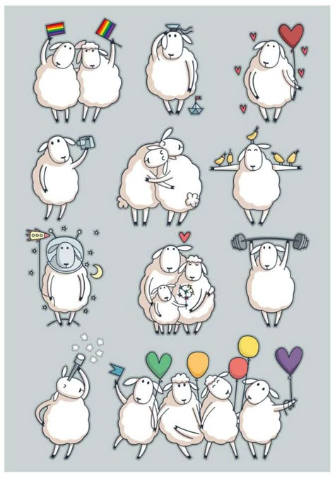 Sheep Images, Sheep Drawing, Sheep Cartoon, Sheep Illustration, Cartoon Sheep, Petit Tattoo, Funny Sheep, Sheep Crafts, Sheep Art