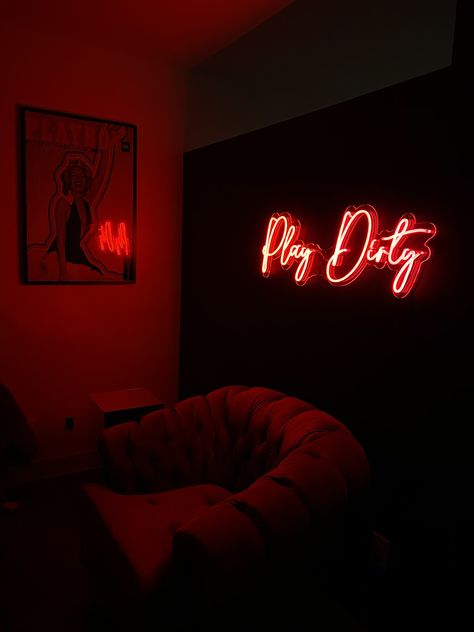 Playboy Poster, Red Neon Sign, Room Vibes, Red Neon, Club Poster, Red Sign, Red Room, Mood Wallpaper, Poster Room