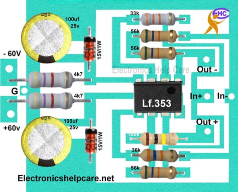 Bridge amplifier circuit Pre Amplifier Circuit Diagram, Amplifier Circuit Diagram, First Transistor, Home Theater Sound System, Diy Amplifier, Refrigeration And Air Conditioning, Subwoofer Amplifier, Electronics Basics, Subwoofer Box