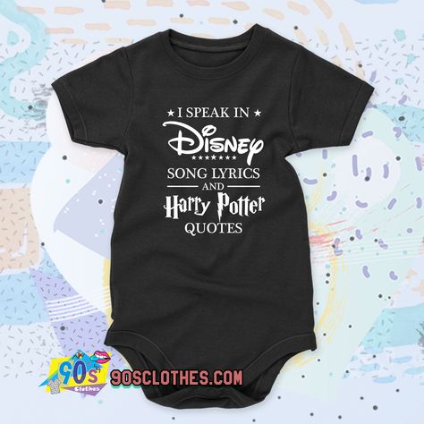 Disney Onsie Ideas, Harry Potter Onsies, Harry Potter Onsie, Harry Potter Onsies Cricut, Quotes For Baby, Disney World Onesie, Disney Onesies, Disney Song Lyrics, Harry Potter Baby Clothes Newborn