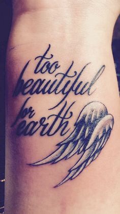 Want this tattoo for my sister in heaven. Would put her name and birthday underneath saying. Arlo Tattoo, Tattoos For Women On Thigh, Angel Tattoo For Women, Rip Tattoo, Catrina Tattoo, Remembrance Tattoos, Geniale Tattoos, Tattoo Artwork, Wrist Tattoos For Women