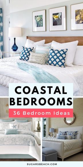 Bedroom Ideas Beach, Coastal Guest Bedroom, Beach Bedrooms, Florida Bedroom, Coastal Bedroom Decor, Coastal Bedroom Ideas, Beach Style Bedroom, Themed Bedrooms, Beachy Stuff