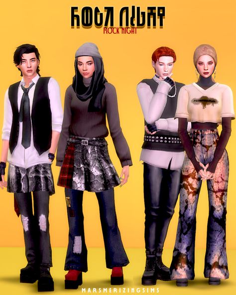 ROCK NIGHT (Public 1 Apr) | marsmerizingsims on Patreon Sims 4 Cc Clothes Maxis Match Alt, Sims 4 Alt Clothes Male, Sims 4 Cc Racer Jacket, Trans Sims 4, Nonbinary Sims 4 Cc, The Sims 4 Retro Cc, Grunge Ts4 Cc, Sims 4 Cc Emo Maxis Match, Alt Sims 4 Cc Maxis Match