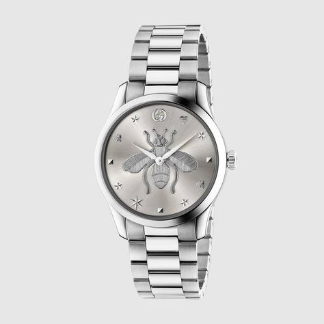 Shop the G-Timeless watch, 38mm in steel at GUCCI.COM. Enjoy Free Shipping and Complimentary Gift Wrapping. Gucci Watch Women, Timeless Watches, Gucci Gifts, Gucci Watch, How To Clean Metal, Watch Women, Unisex Watches, Women's Watch, Stainless Steel Watch