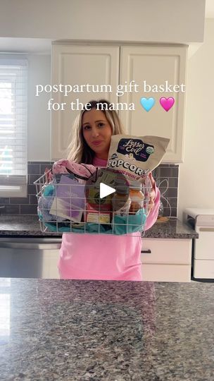 11K views · 2.4K reactions | Postpartum gift basket for my sister🩵 (made this 3 months ago and forgot to post this lol). As a mom who has been postpartum three times, I can’t even tell you how much a little thoughtful gift means to a new mama. 🥹 Often times, I think moms can feel forgotten about. Everyone is so excited about the new baby and of course the mom is pretty much only focused on the new baby with little to no time to herself. But the mama deserves some love and so much support too. 🥰honestly, even just a card with a sweet note letting her know how proud of her you are means the world!! My sister was so thankful for this gift! It was nothing crazy but it made her feel seen & special. Also threw in a DoorDash giftcard🤍 

✨Comment “gift” and I can send what I used and other ide Post Partum Gifts Basket New Moms, Postpartum Basket For Mom, First Time Mom Gift Basket, New Mama Gift Basket, Postpartum Gift Basket, Welcome Home Basket, Postpartum Gift, New Mom Gift Basket, New Mama