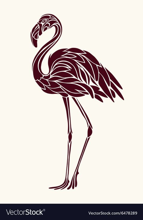 Stylised Animals, Stylized Drawing, Flamingo Artwork, Flamingo Vector, Flamingo Graphic, Fancy Flamingo, Lino Art, Linocut Art, Embroidery Works