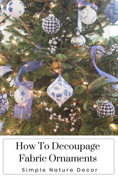 How To Decoupage Fabric Ornament Balls Hristmas Crafts, Christmas Crafts Diy Kids, Diy Chinoiserie, Decoupage Fabric, Christmas Crafts Diy Gifts, Baby Christmas Crafts, Fabric Decoupage, Christmas Gift Tags Handmade, Fabric Ornament