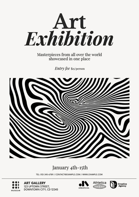 Art exhibition poster template, editable design | premium image by rawpixel.com Art Exhibition Layout, Art Exhibit Poster, Art Exhibition Poster Design Ideas, Poster Exhibition Design, Exhibition Poster Design Ideas, Art Exhibition Poster Design, Exhibition Design Poster, Minimalist Design Poster, Exhibition Logo