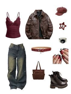 Bonfire Aesthetic Outfit, Rockstar Gf Fall Outfits, Autumn Shein Outfits, Shein Autumn Outfits, Cherry Cola Aesthetic Outfits, Wolverine Inspired Outfit, Library Outfits Aesthetic, Spooky Outfits Aesthetic, Winter Outfits Shein