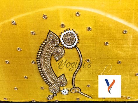 Kashibai nath hand embroidery by Yogini’s. Nath Blouse Work, Nath Embroidery Blouse Design, Nath Designs Aari Work, Aari Work Designs Pattern Hand Embroidery, Nath Designs, Khatli Work, Latest Blouse Designs Pattern, Aari Work Blouse, Trendy Blouse