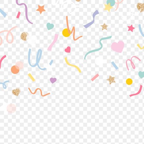 Cute Backgrounds For Edits, Confetti Transparent Background, Cute Confetti, Confetti Stickers, Transparent Wallpaper, Sticker Background, Png Border, Disney Doodles, Memo Pad Design