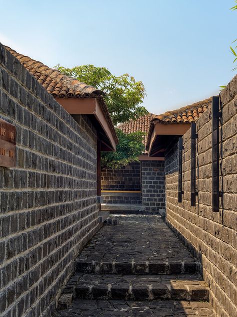 Gallery of Viveda Wellness Retreat / a for architecture - 47 Wellness Center Design, Basalt Stone, Courtyard House Plans, Joinery Details, Wellness Retreat, India Design, Medieval Houses, Massage Room, Indian Architecture