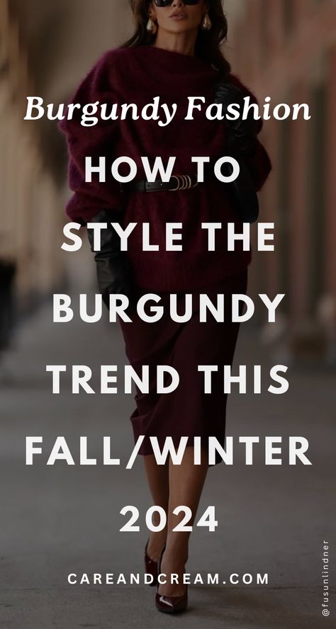 Explore the fall winter burgundy trend 2024 with the best burgundy essentials and trendy outfit ideas! Discover how to create chic burgundy outfits for women, including cozy burgundy sweater outfits and trendy burgundy boots outfits. Refresh your wardrobe with these fall winter outfits burgundy ideas. Fall winter trends, burgundy fashion, burgundy outfit ideas for fall and winter. Burgundy Hat Outfit Winter, Red Pumps Outfit Classy, Wine Color Boots Outfit, Nutcracker Ballet Outfit Ideas Women, How To Style Burgundy Dress, Burgundy Outfits For Women Winter, Burgundy Trainers Outfit, How To Wear Burgundy, Burgundy Fashion Aesthetic